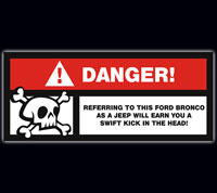 Alpha Bronco Bronco X-ing decal
